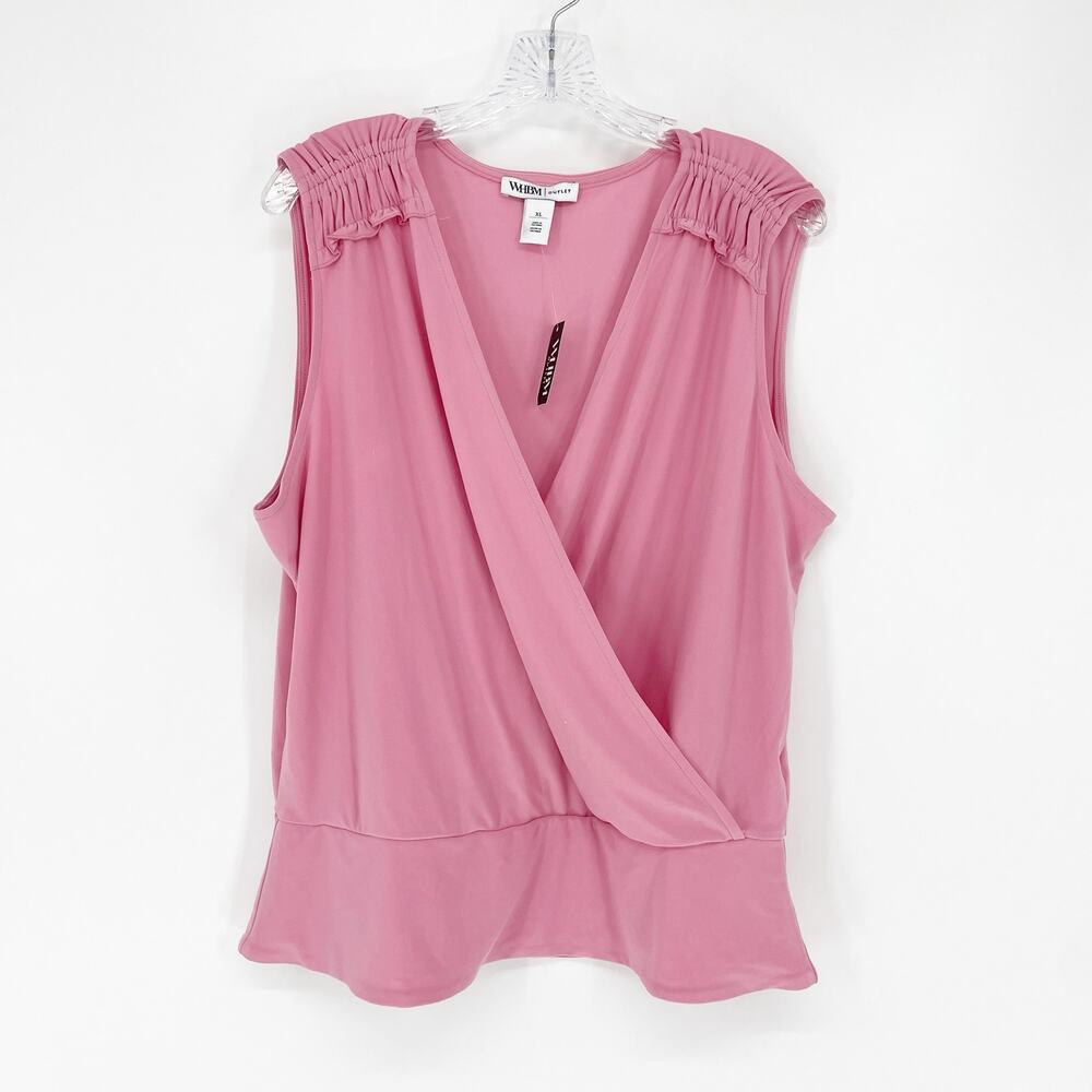 White House Black Market Banded Bottom Surplice Top Size XL